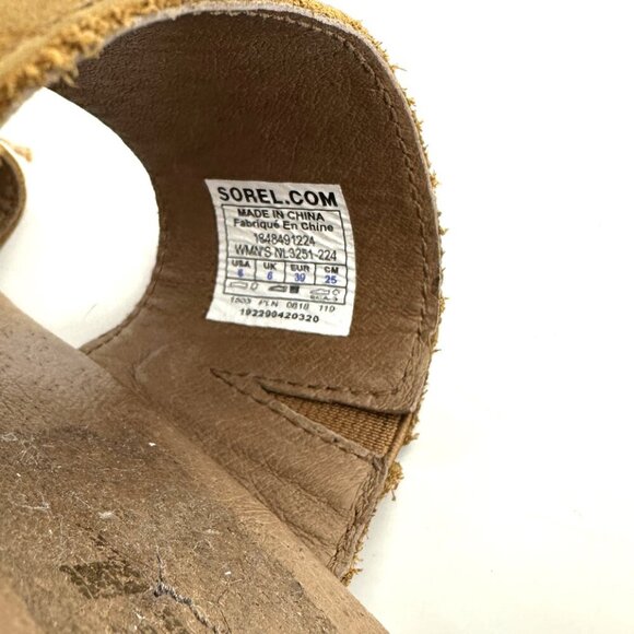 Sorel Out N About Plus Slide Sandals Camel Tan Brown Leather Size 8 - Picture 9 of 16